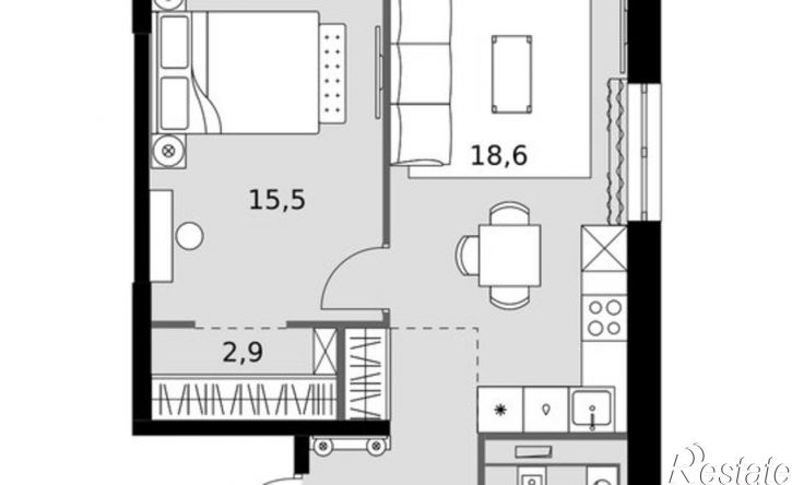 1-комн квартира в новом доме ул Даурская, 2А,  д. 2А