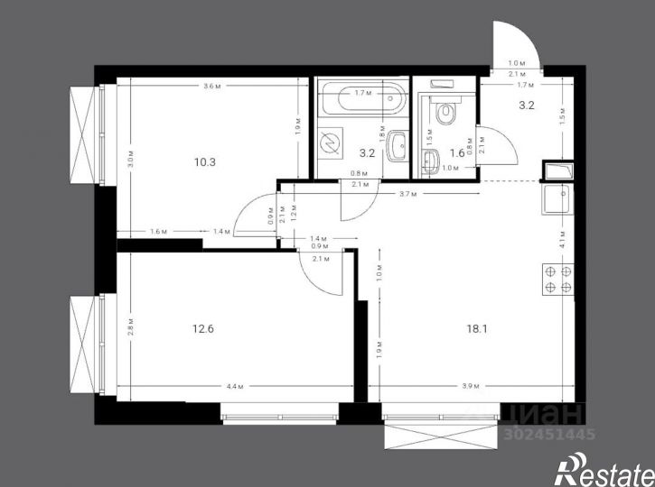 2-комн квартира в новом доме ул Халитова, 4А,  д. 4А