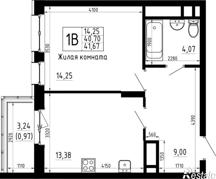 1-комн квартира в новом доме улица Аделя Кутуя, 163А/1,  д. 163А/1
