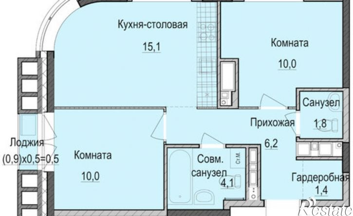 2-комн квартира в новом доме Республика Татарстан (Татарстан), улица Рауиса Гареева