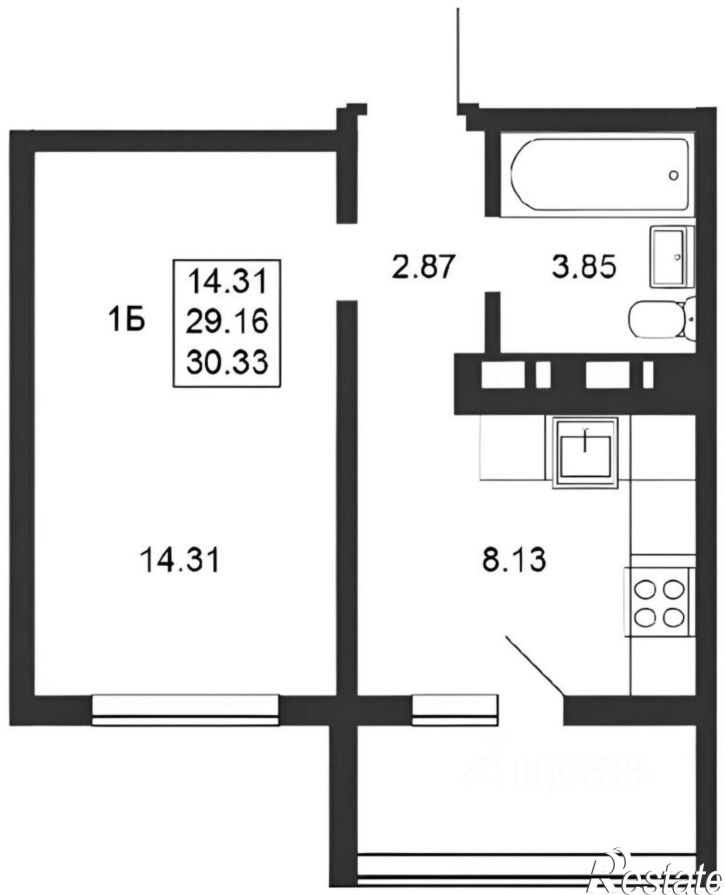 1-комн квартира улица Натана Рахлина, 15 к3,  д. 15 к3
