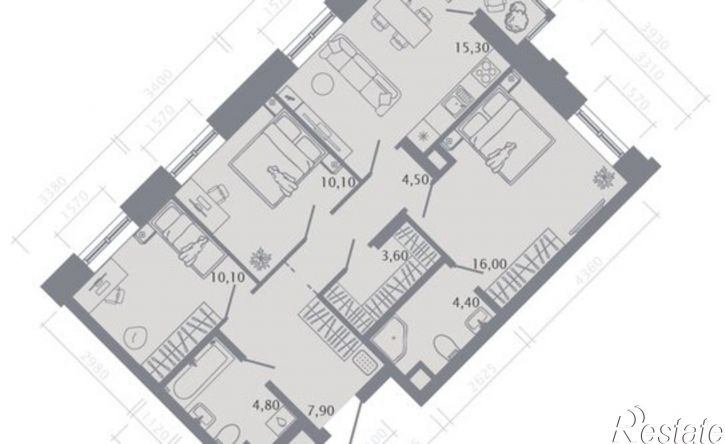 3-комн квартира в новом доме улица Родины, 31,  д. 31