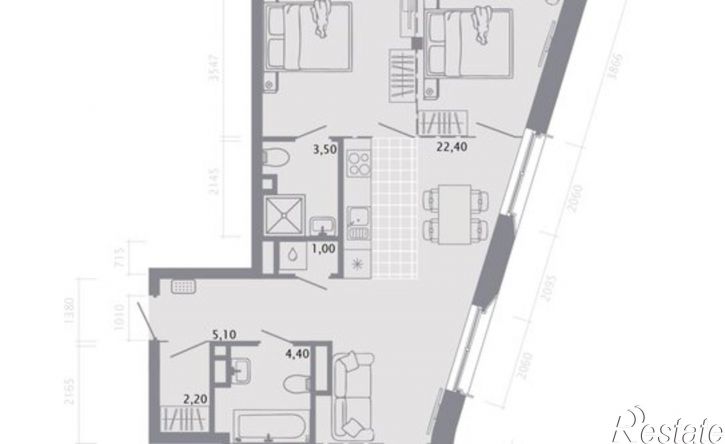 3-комн квартира в новом доме улица Волкова, 2Б,  д. 2Б