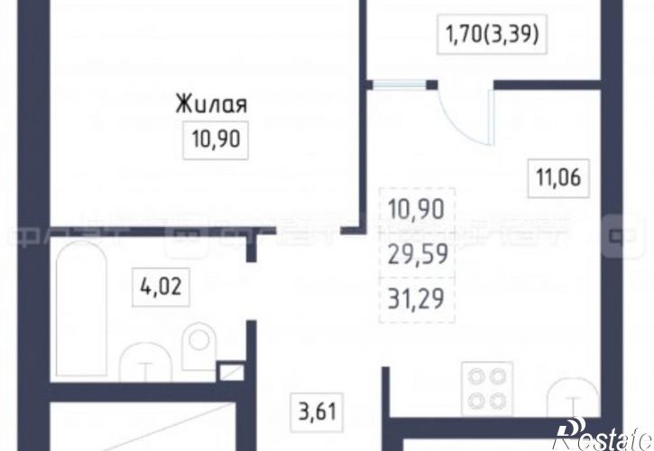1-комн квартира улица Михаила Миля, 11,  д. 11