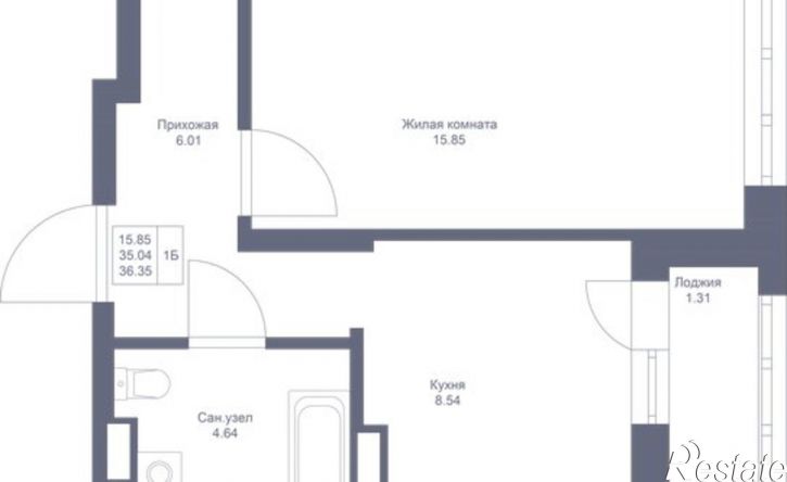 1-комн квартира в новом доме Республика Татарстан (Татарстан), ЖК Мой Ритм, ПК1-1