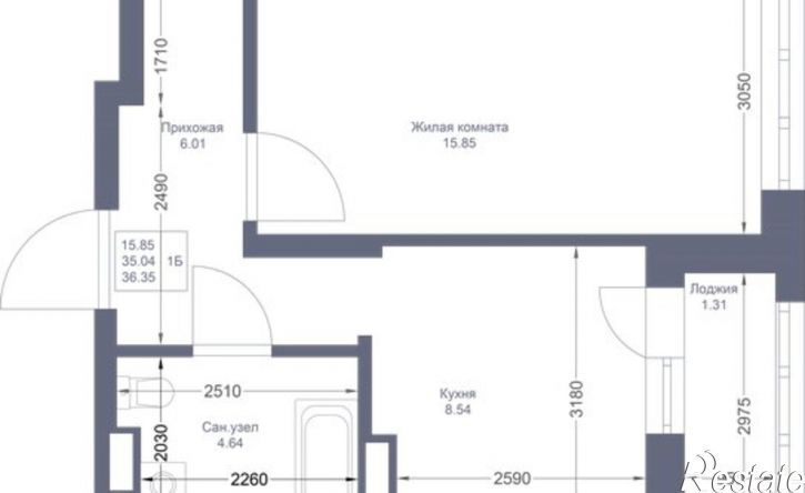 1-комн квартира в новом доме Республика Татарстан (Татарстан), ЖК Мой Ритм, ПК1-1