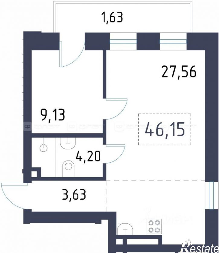 1-комн квартира в новом доме улица Парижской Коммуны, 18 к2,  д. 18 к2