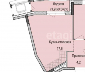 1-комн, 40 кв м, этаж 4/14 Республика Татарстан (Татарстан), территория Ферма-2