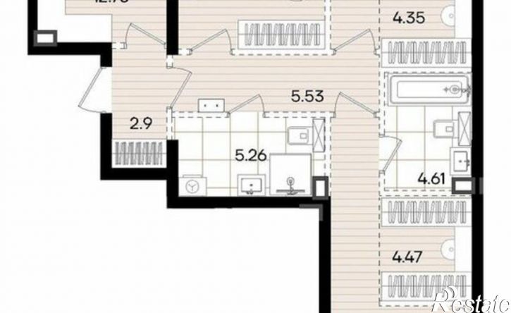 3-комн квартира в новом доме ул Аделя Кутуя, 181,  д. 181