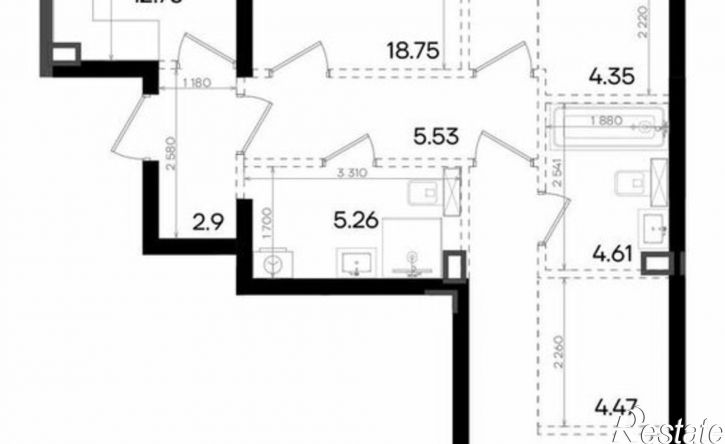 3-комн квартира в новом доме ул Аделя Кутуя, 181,  д. 181