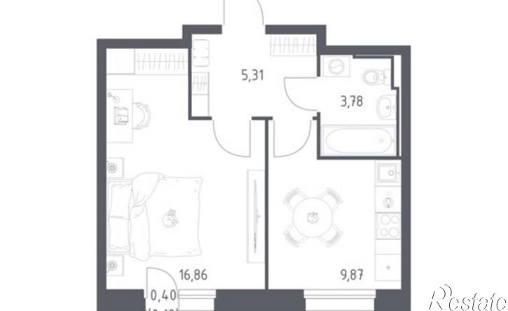 1-комн квартира в новом доме ул Сибирский Тракт, 34Г,  д. 34Г