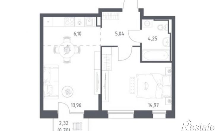 1-комн квартира в новом доме ул Сибирский Тракт, 34Г,  д. 34Г