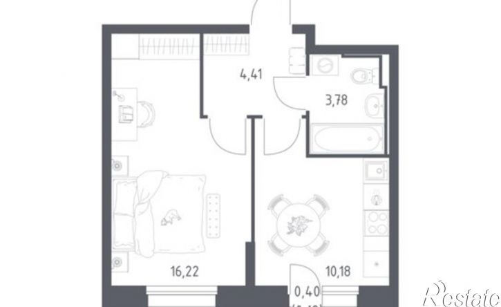1-комн квартира в новом доме ул Сибирский Тракт, 34Г,  д. 34Г