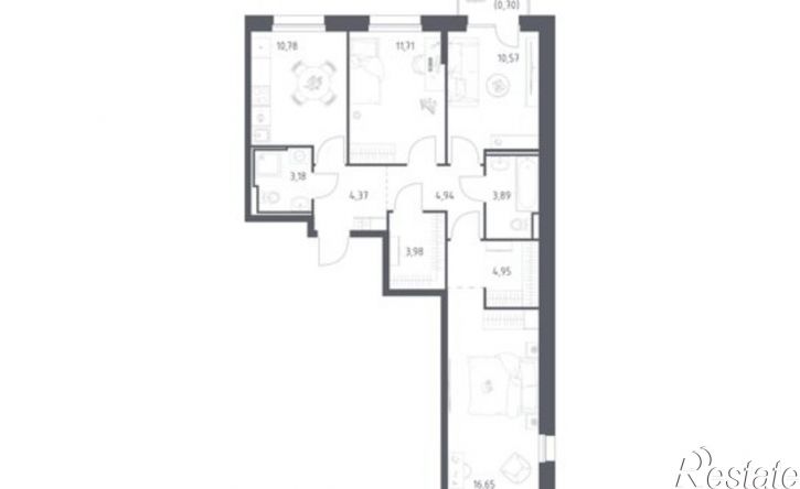 3-комн квартира в новом доме ул Сибирский Тракт, 34Г,  д. 34Г