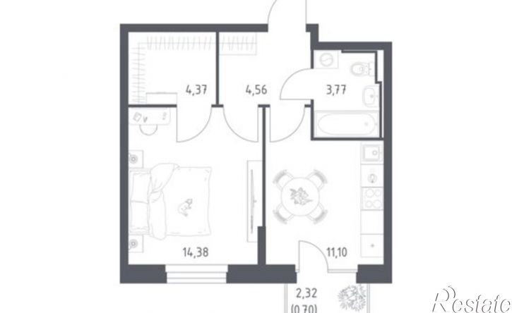 1-комн квартира в новом доме ул Сибирский Тракт, 34 9,  д. 34 9,  к. 9