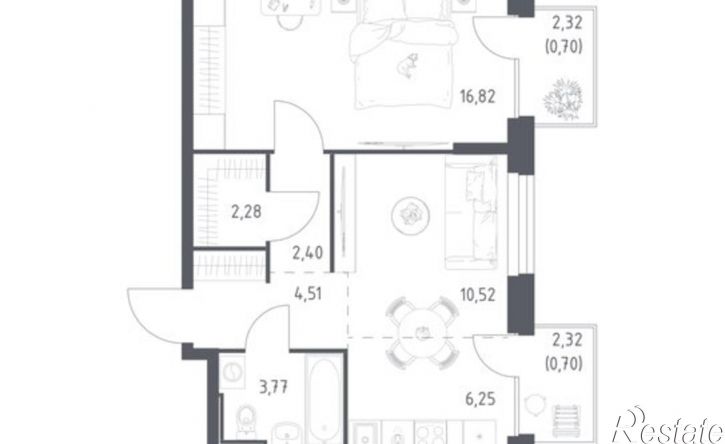 1-комн квартира в новом доме ул Сибирский Тракт, 34 9,  д. 34 9,  к. 9