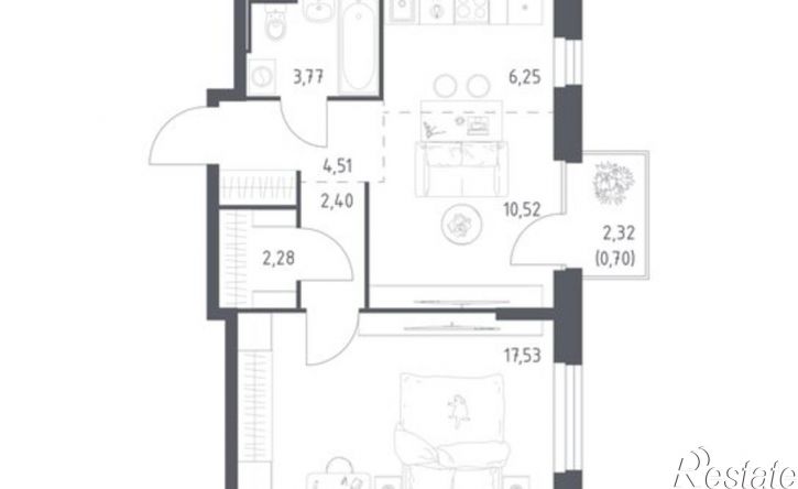 1-комн квартира в новом доме Сибирский тракт, 34 к9,  д. 34 к9