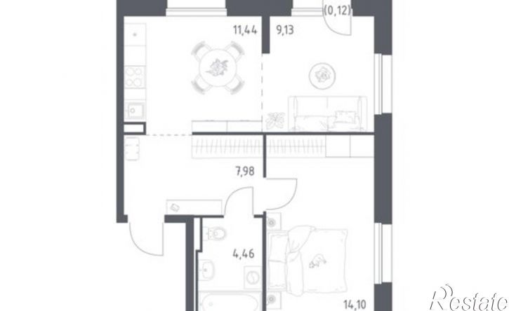 1-комн квартира в новом доме ул Сибирский Тракт, 34Г,  д. 34Г