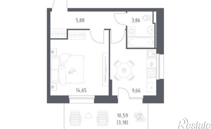 1-комн квартира в новом доме ул Сибирский Тракт, 34Г,  д. 34Г