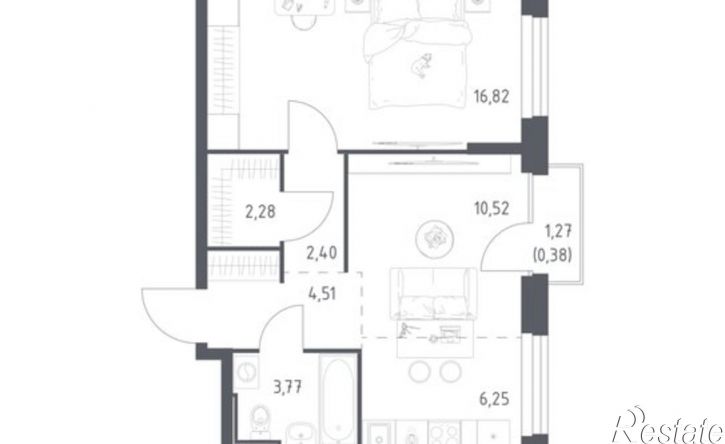 1-комн квартира в новом доме ул Сибирский Тракт, 34 9,  д. 34 9,  к. 9