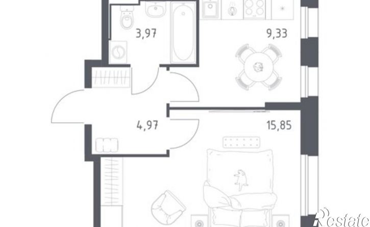 1-комн квартира в новом доме ул Сибирский Тракт, 34 4,  д. 34 4,  к. 4
