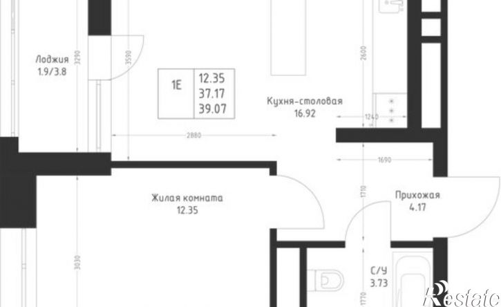 1-комн квартира в новом доме Республика Татарстан (Татарстан), улица Петра Полушкина, 5