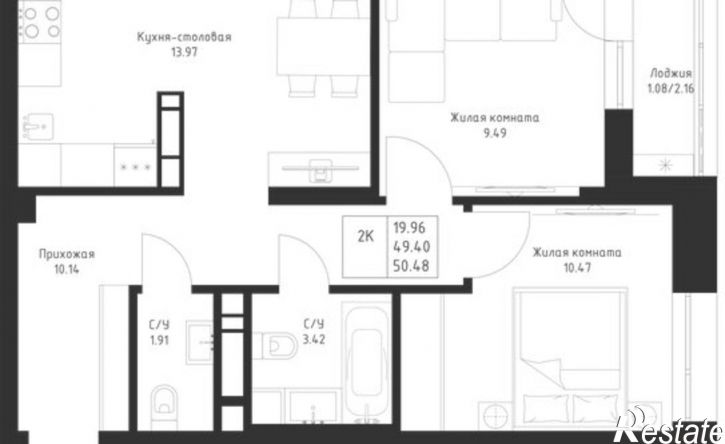 2-комн квартира в новом доме улица Петра Полушкина, 1,  д. 1
