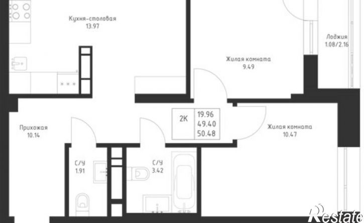 2-комн квартира в новом доме улица Петра Полушкина, 1,  д. 1