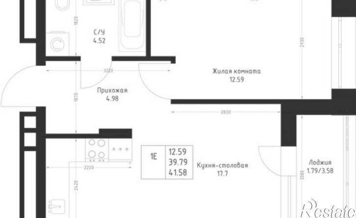 1-комн квартира в новом доме Республика Татарстан (Татарстан), улица Петра Полушкина, 5