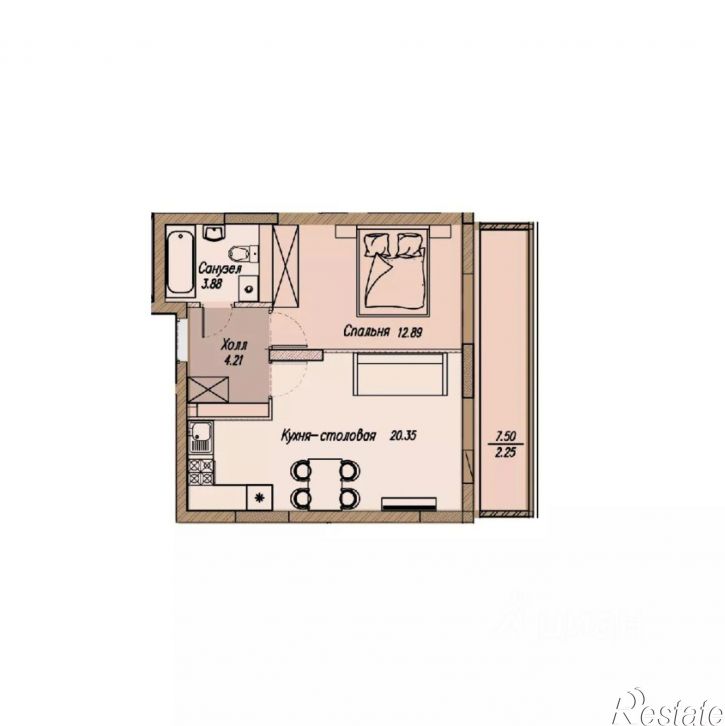 1-комн квартира в новом доме улица Абсалямова, 33 к2,  д. 33 к2