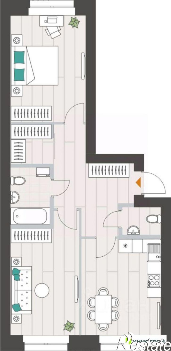 2-комн квартира в новом доме ул Ачинская, 32,  д. 32