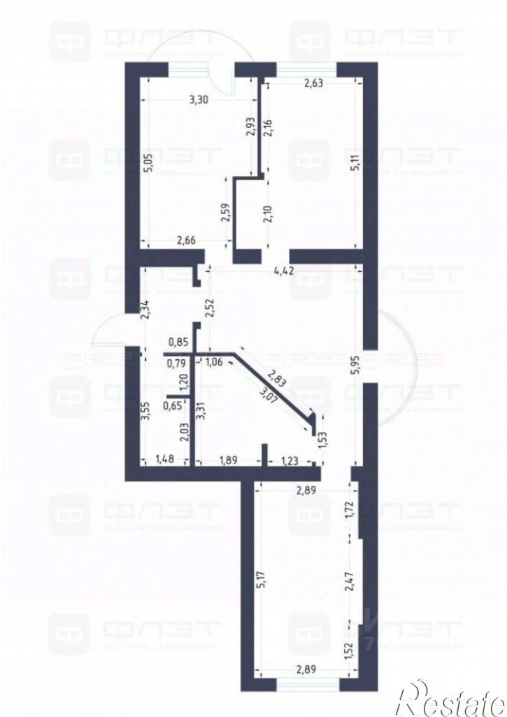 2-комн квартира ул Зои Космодемьянской, 1,  д. 1