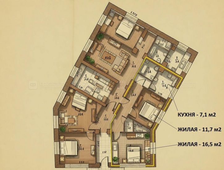 2-комн квартира ул. Бутлерова, дом 45