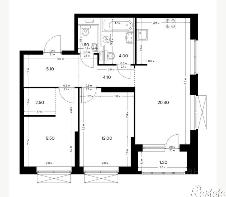 2-комн квартира в новом доме ул Халитова, 4А,  д. 4А
