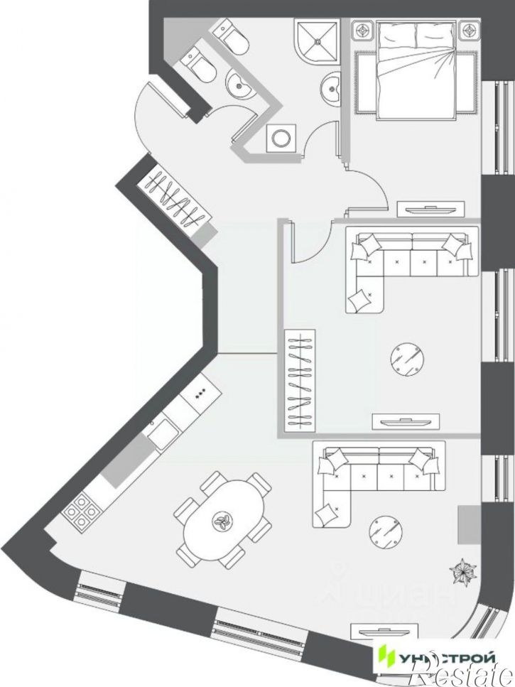 2-комн квартира в новом доме проспект Победы, 139А к2,  д. 139А к2
