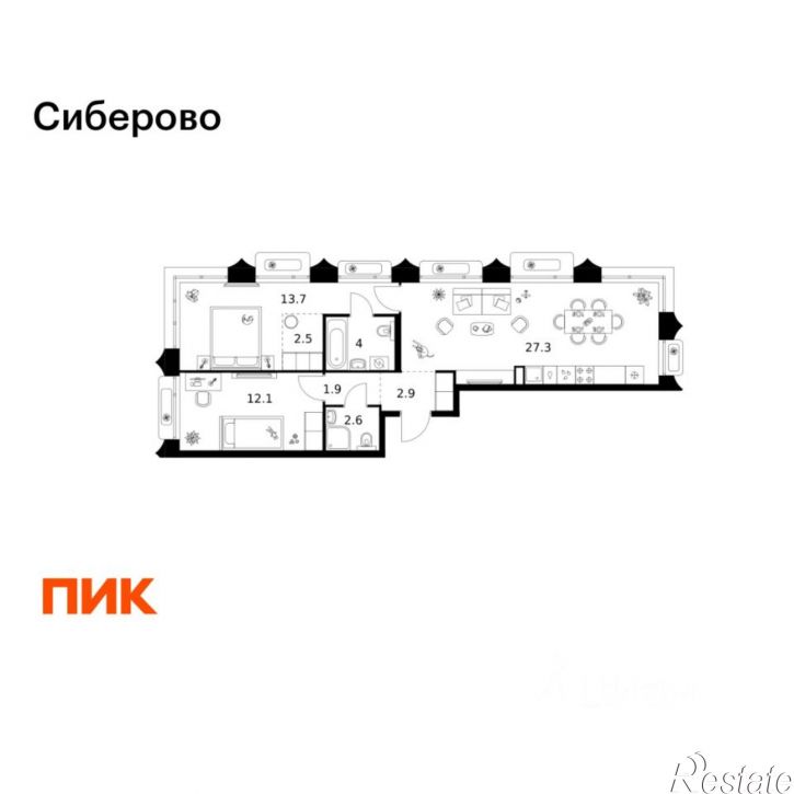 2-комн квартира в новом доме ул Халитова, 4,  д. 4