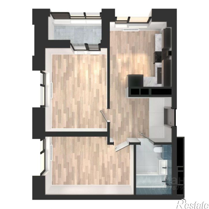 2-комн квартира в новом доме