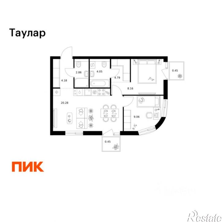 2-комн квартира в новом доме ул Хади Такташа, 135,  д. 135