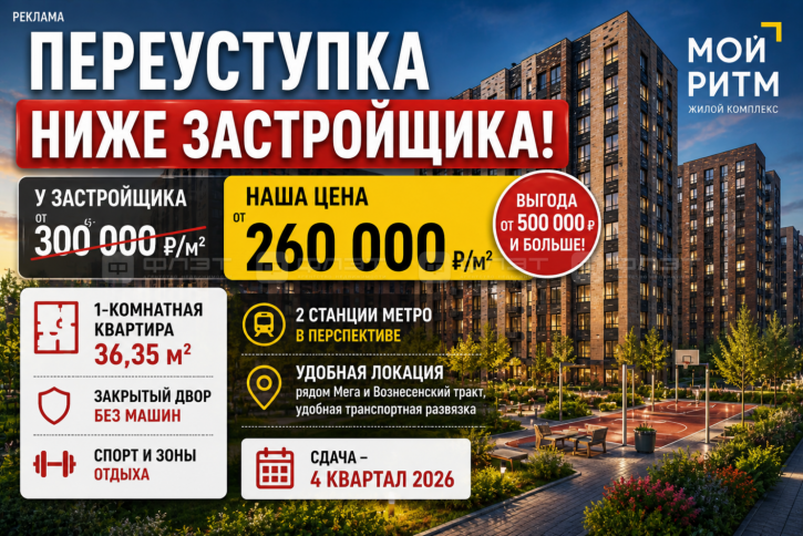 1-комн квартира в новом доме пр-кт. Альберта Камалеева, дом 1/1