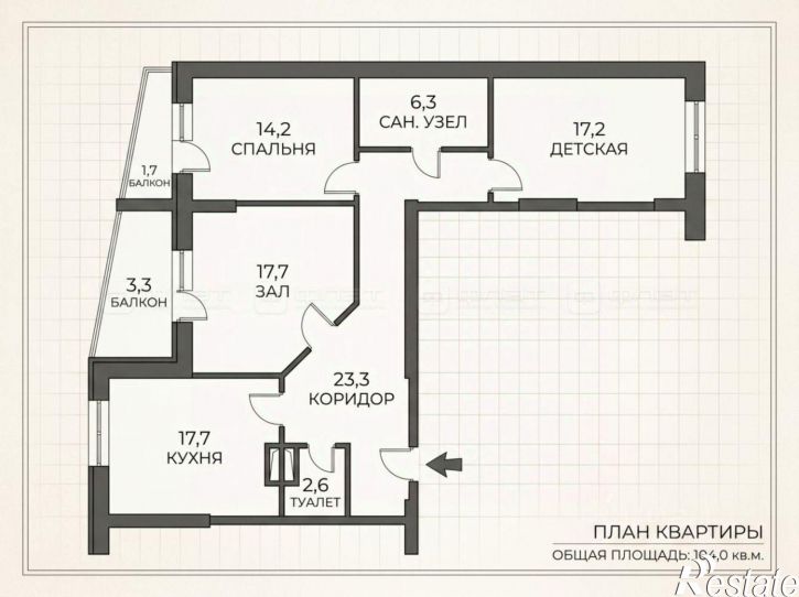 3-комн квартира ул Стадионная, 7,  д. 7