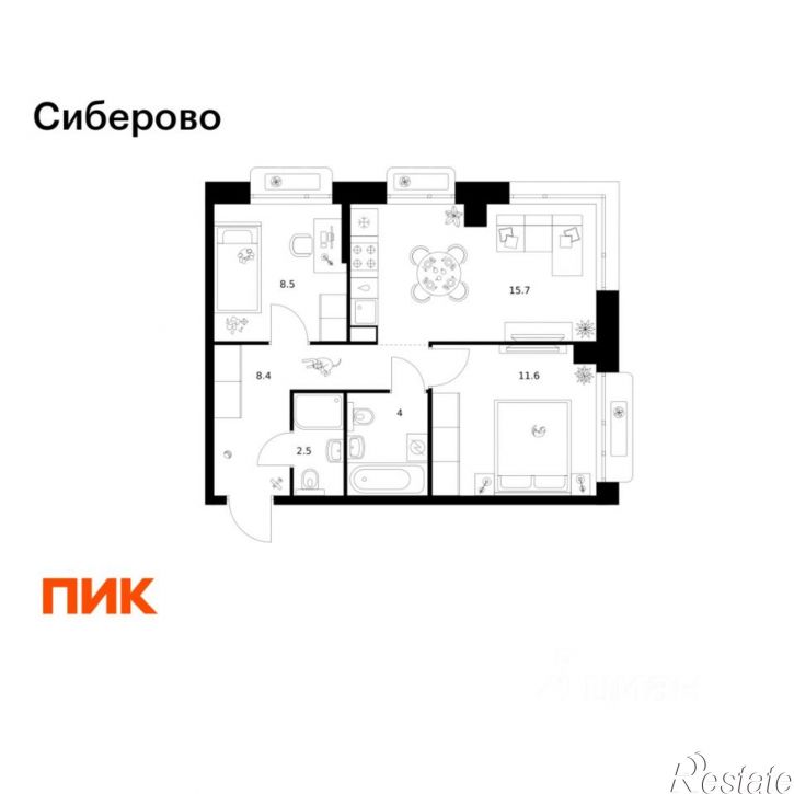 2-комн квартира в новом доме ул Халитова, 4,  д. 4