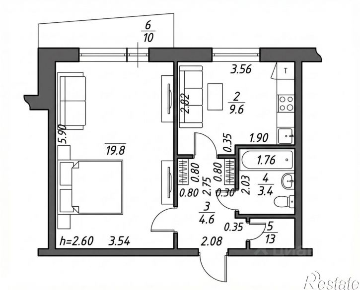 1-комн квартира улица Ноксинский Спуск, 5,  д. 5