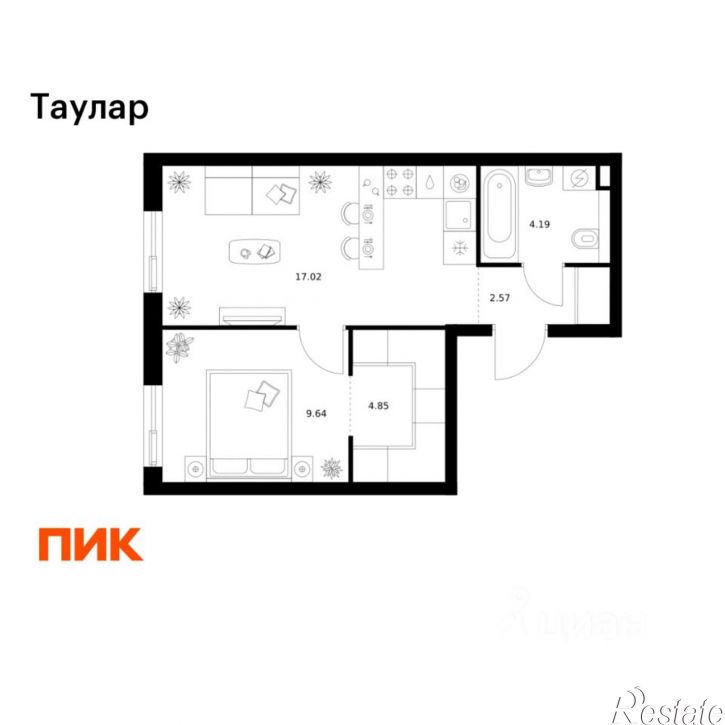 1-комн квартира в новом доме ул Хади Такташа, 135,  д. 135