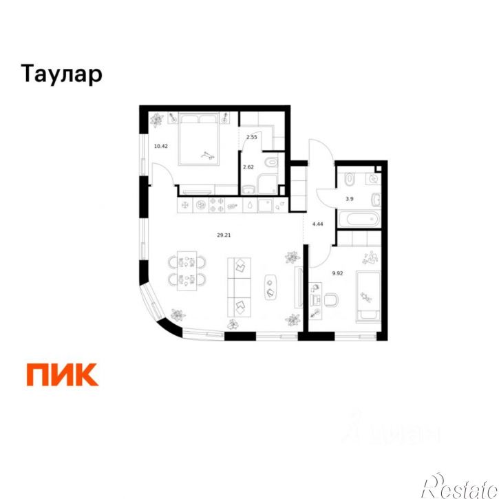 2-комн квартира в новом доме ул Хади Такташа, 135,  д. 135