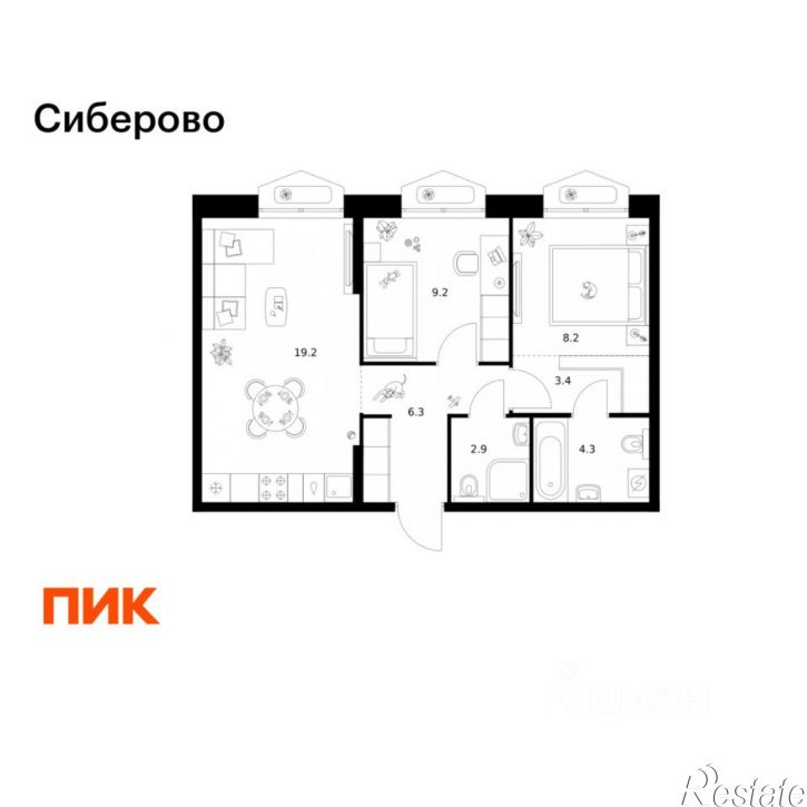 2-комн квартира в новом доме ул Халитова, 4,  д. 4