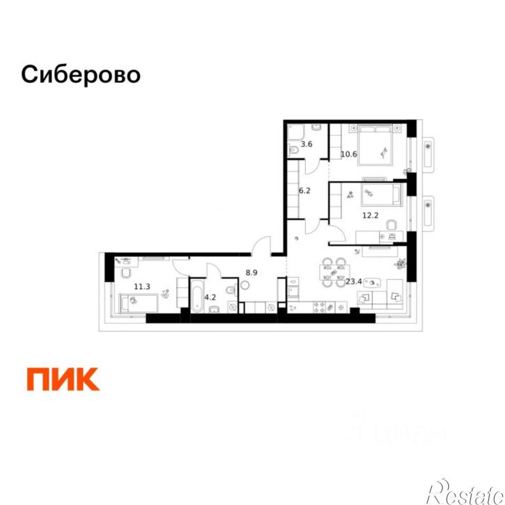 3-комн квартира в новом доме ул Халитова, 4,  д. 4