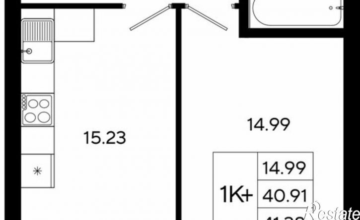 1-комн квартира в новом доме ул Залесная, 24,  д. 24