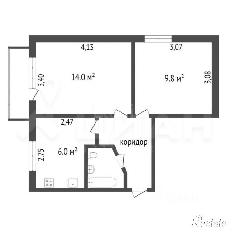 2-комн квартира ул Гарифьянова, 36,  д. 36