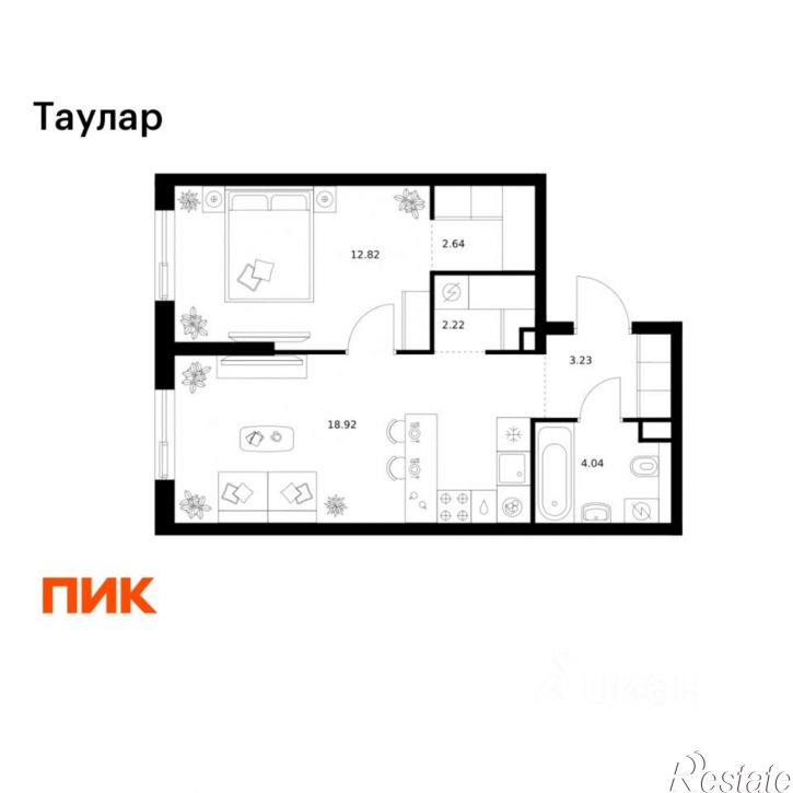 1-комн квартира в новом доме ул Хади Такташа, 135,  д. 135