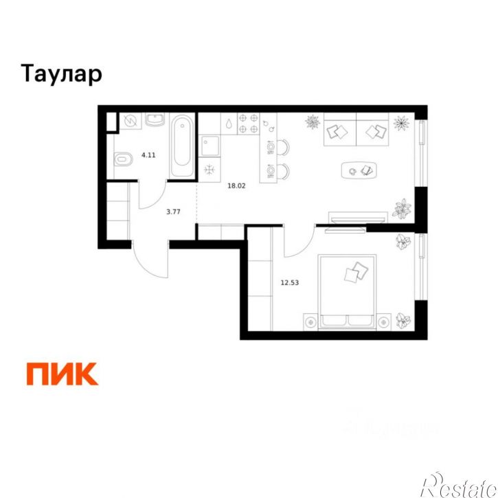 1-комн квартира в новом доме ул Хади Такташа, 135,  д. 135